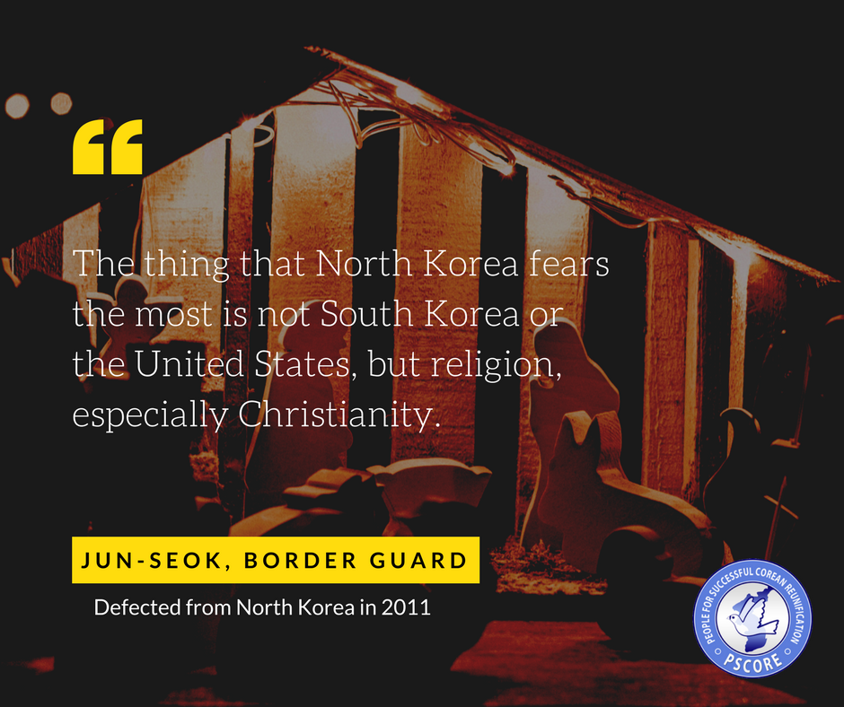 “In North Korea, [...] you cannot practice religion. It is not about believing in God or not. It is because religion would show the glaring contradictions in North Korea’s ideology”.