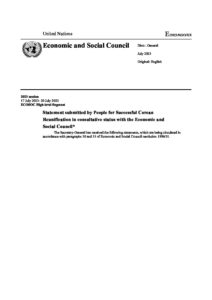 Individual written statement People for Successful Corean Reunification pdf Individual written statement_People for Successful Corean Reunification PSCORE