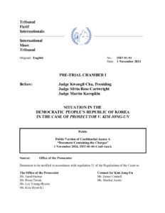 공소장 모의재판 24 DPRK Brief Charges for IMT Office of the Prosecutor 11.1.24 FINAL pdf 공소장 - 모의재판 24 - DPRK Brief - Charges for IMT - Office of the Prosecutor - 11.1.24 FINAL PSCORE
